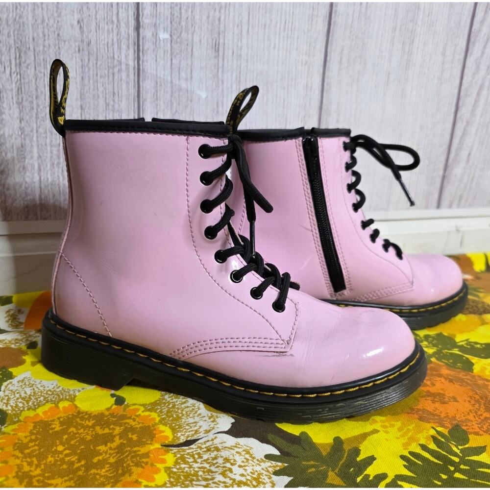 Dr. Martens 1460 J Pink Patent Leather Boots, Youth Size 3 (EU 34) - Picture 3 of 7